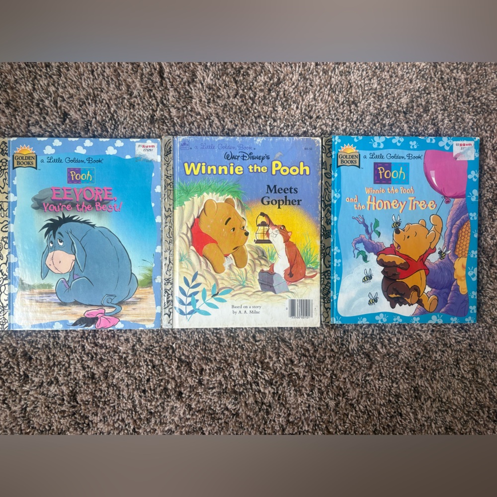 Winnie the Pooh Little Golden Books Trio - Blue Covers